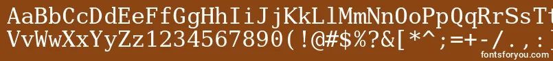 Шрифт Verilyserifmono – белые шрифты на коричневом фоне