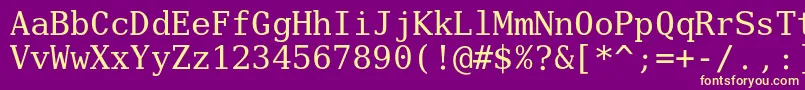 フォントVerilyserifmono – 紫の背景に黄色のフォント