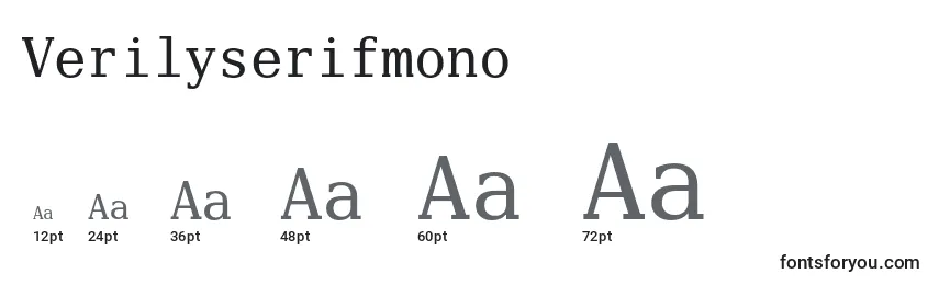 Размеры шрифта Verilyserifmono