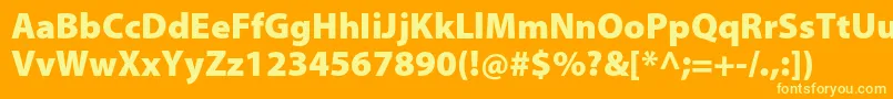 MyriadproBlack-fontti – keltaiset fontit oranssilla taustalla