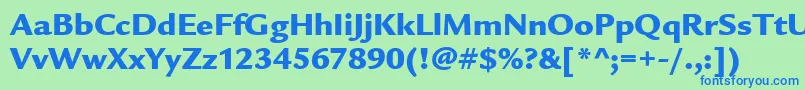フォントItcLegacySansLtUltra – 青い文字は緑の背景です。