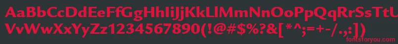 ItcLegacySansLtUltra Font – Red Fonts on Black Background