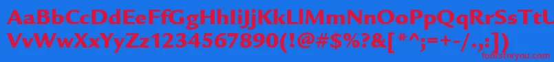 ItcLegacySansLtUltra Font – Red Fonts on Blue Background