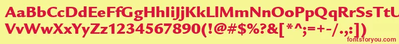 ItcLegacySansLtUltra Font – Red Fonts on Yellow Background