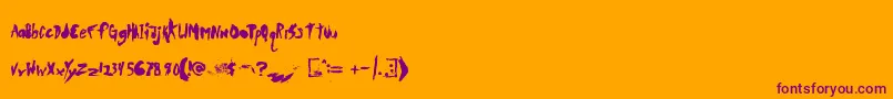 Duetrwoo Font – Purple Fonts on Orange Background