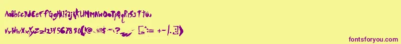 Duetrwoo Font – Purple Fonts on Yellow Background