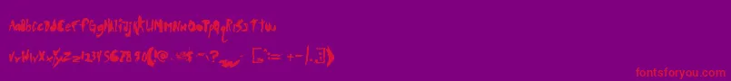 Duetrwoo Font – Red Fonts on Purple Background