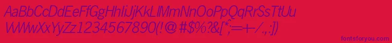 N691SansItalic Font – Purple Fonts on Red Background