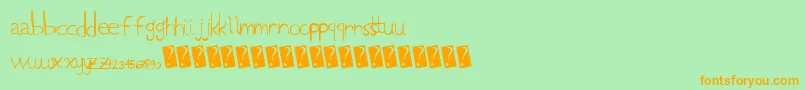 Lowcase Font – Orange Fonts on Green Background