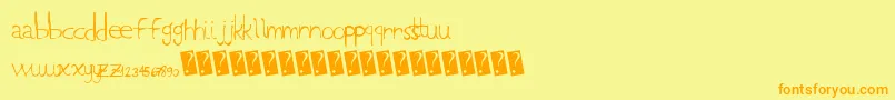 Lowcase Font – Orange Fonts on Yellow Background