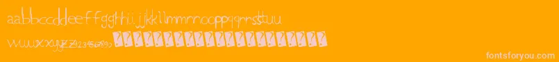 Lowcase Font – Pink Fonts on Orange Background