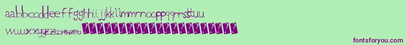 Lowcase Font – Purple Fonts on Green Background