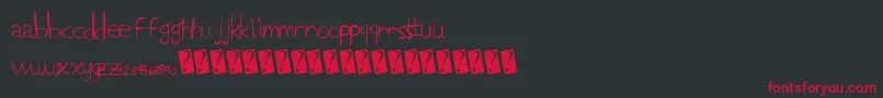 Lowcase Font – Red Fonts on Black Background
