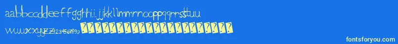 Lowcase Font – Yellow Fonts on Blue Background