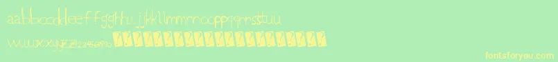 Lowcase Font – Yellow Fonts on Green Background