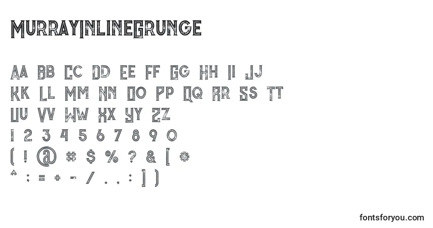 A fonte MurrayInlineGrunge (96364) – alfabeto, números, caracteres especiais