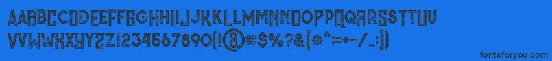 Fonte MurrayInlineGrunge – fontes pretas em um fundo azul