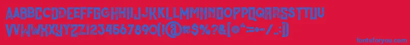 Шрифт MurrayInlineGrunge – синие шрифты на красном фоне