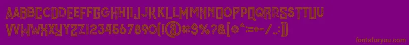 フォントMurrayInlineGrunge – 紫色の背景に茶色のフォント