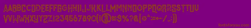 Fonte MurrayInlineGrunge – fontes marrons em um fundo roxo