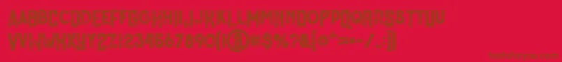 MurrayInlineGrunge Font – Brown Fonts on Red Background
