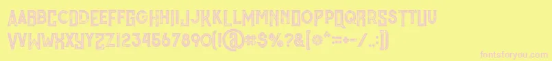 MurrayInlineGrunge Font – Pink Fonts on Yellow Background