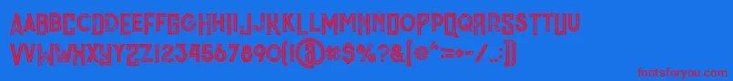 MurrayInlineGrunge-Schriftart – Rote Schriften auf blauem Hintergrund