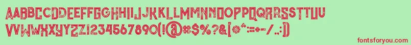 MurrayInlineGrunge Font – Red Fonts on Green Background