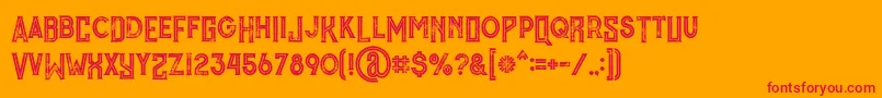 MurrayInlineGrunge Font – Red Fonts on Orange Background
