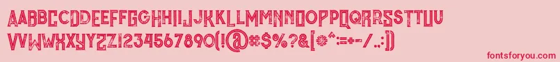 MurrayInlineGrunge Font – Red Fonts on Pink Background