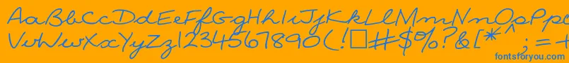 NinacttNormal Font – Blue Fonts on Orange Background
