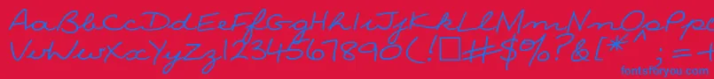 NinacttNormal Font – Blue Fonts on Red Background