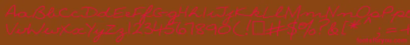 NinacttNormal Font – Red Fonts on Brown Background