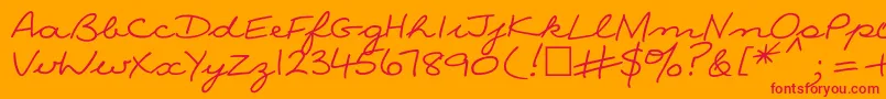 NinacttNormal Font – Red Fonts on Orange Background
