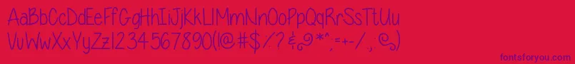 Czcionka ExpressionsOfTheSoul – fioletowe czcionki na czerwonym tle