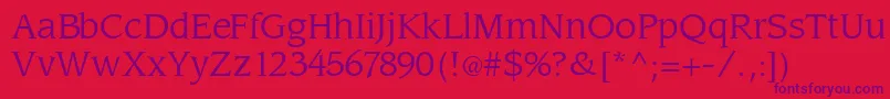 Slinglight Font – Purple Fonts on Red Background
