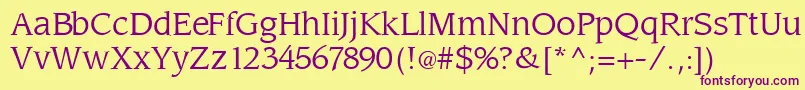 Slinglight Font – Purple Fonts on Yellow Background