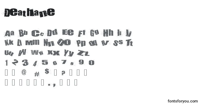 Fuente Deathlane - alfabeto, números, caracteres especiales