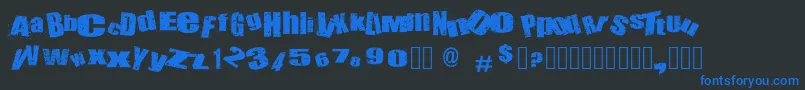Deathlane Font – Blue Fonts on Black Background