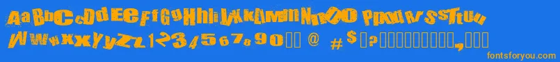 Deathlane Font – Orange Fonts on Blue Background