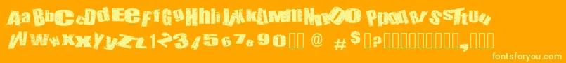 Weitere Informationen zur Deathlane-Schriftart Deathlane-Schriftart – Gelbe Schriften auf orangefarbenem Hintergrund