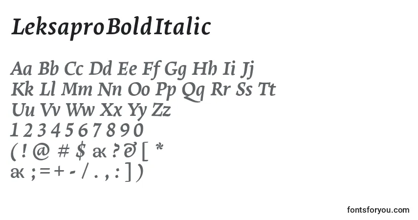 LeksaproBoldItalic-fontti – aakkoset, numerot, erikoismerkit