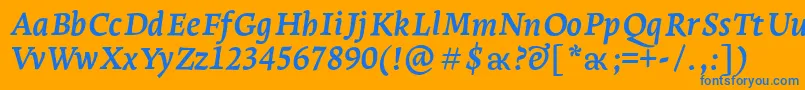 LeksaproBoldItalic Font – Blue Fonts on Orange Background