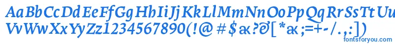 LeksaproBoldItalic Font – Blue Fonts on White Background