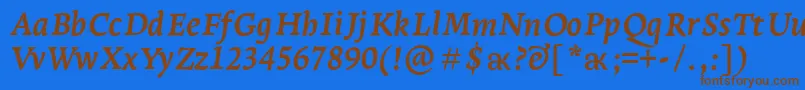 Шрифт LeksaproBoldItalic – коричневые шрифты на синем фоне