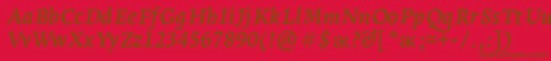LeksaproBoldItalic Font – Brown Fonts on Red Background
