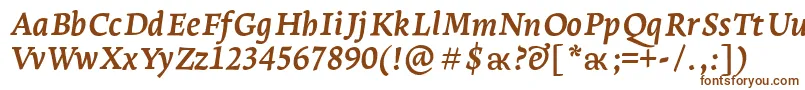 LeksaproBoldItalic Font – Brown Fonts on White Background