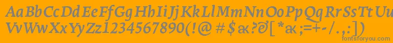 LeksaproBoldItalic Font – Gray Fonts on Orange Background