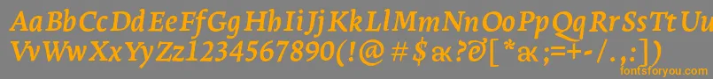 LeksaproBoldItalic Font – Orange Fonts on Gray Background