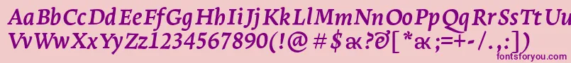 LeksaproBoldItalic Font – Purple Fonts on Pink Background